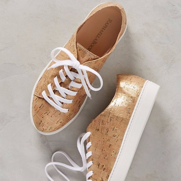 Anthropologie Shoes - NWOT Anthropologie Raphaella Booz Metallic Cork Sneakers 10 EUR41